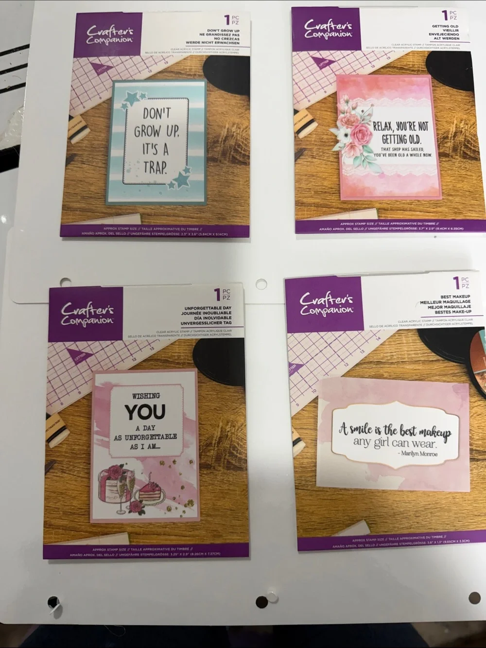 Crafters Companion Lot of 26 Stamps in Binder